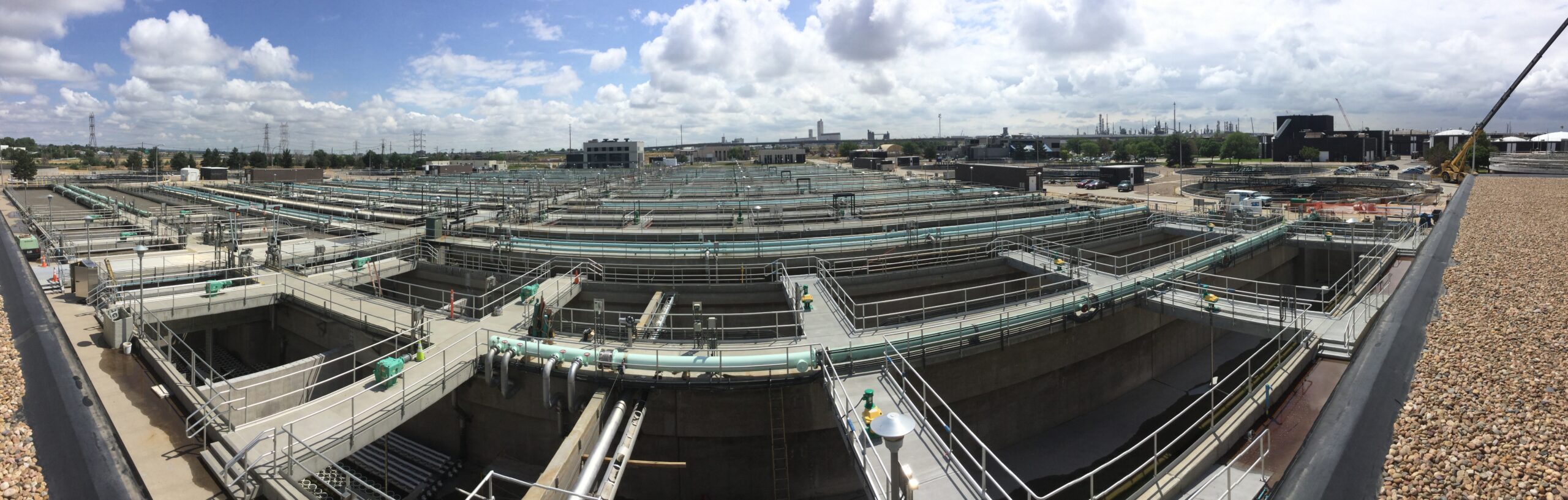 a panoramic view of our plant facilities displaying aeration basins
