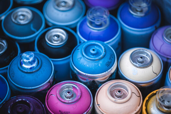 Used spray cans