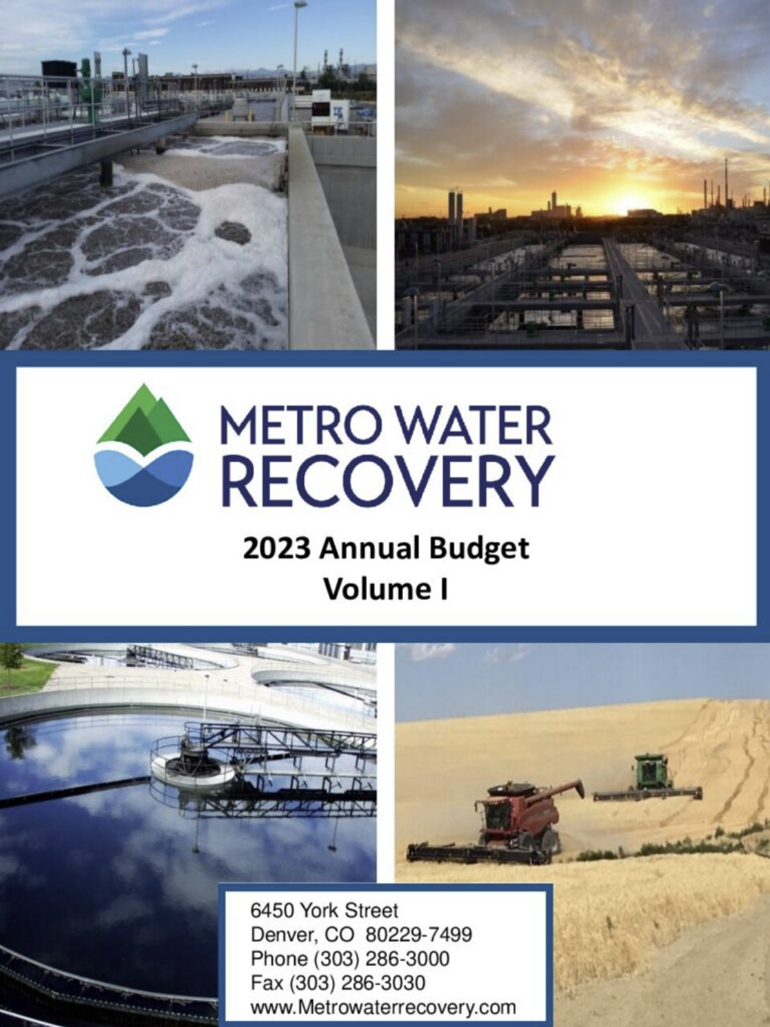 2023 Metro Water Recovery Budget Vol. I