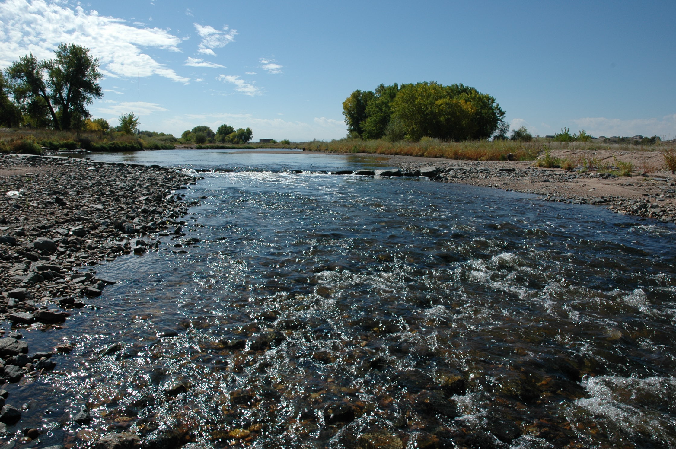 South Platte River with constructed riffles