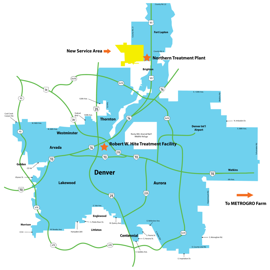 An updated service map of Metro's service area including Todd Creek