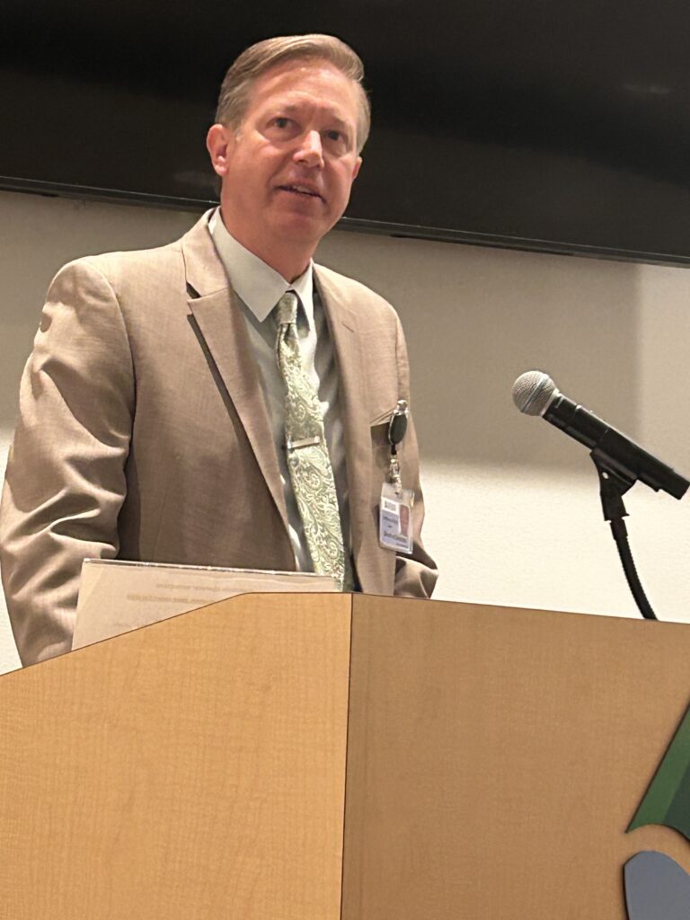 Metro Board Chair Andrew Johnston addresses the attendees at the 2024 Gold Awards