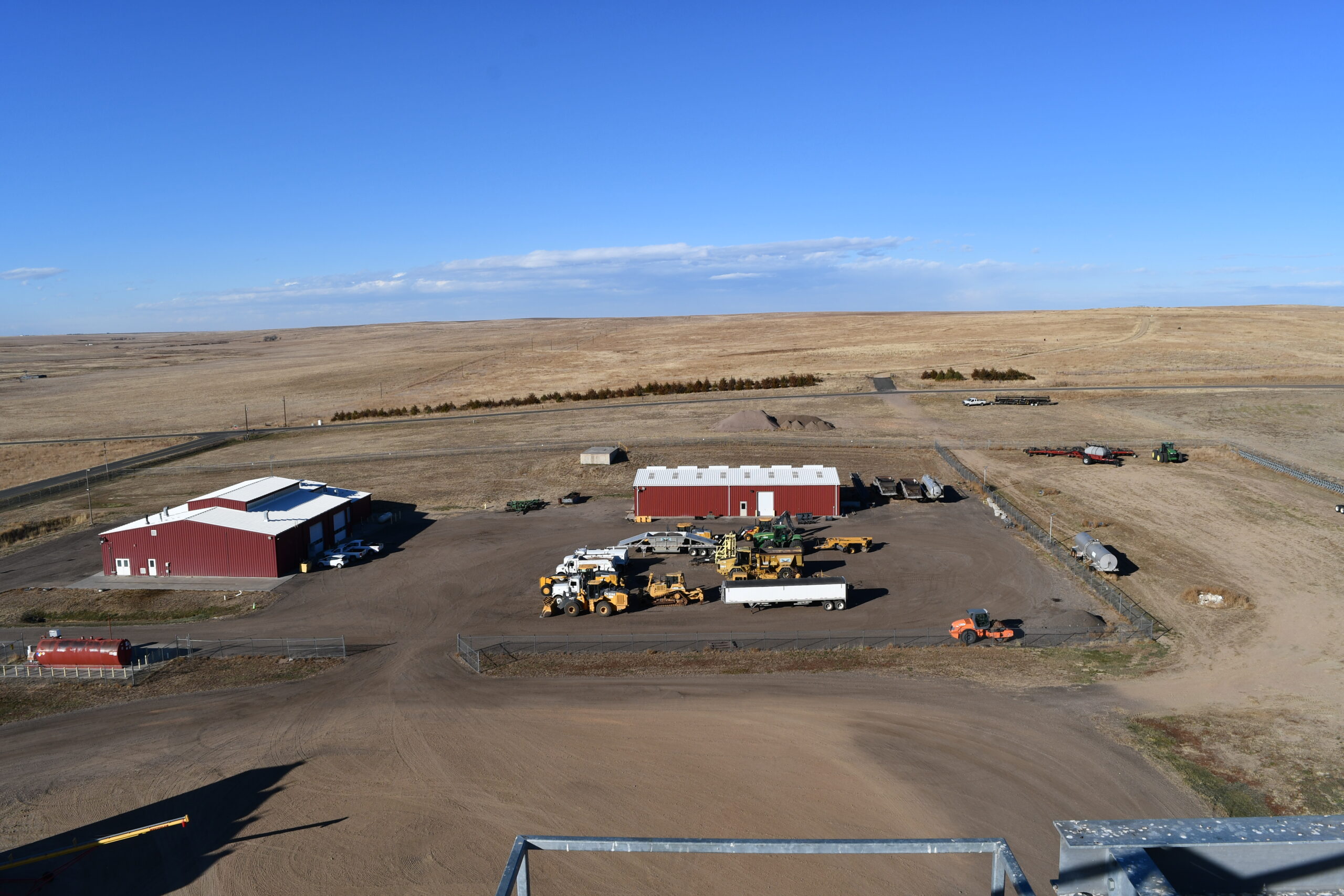 aerial view of the farm
