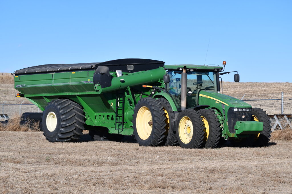 A Harvester parked on the farm