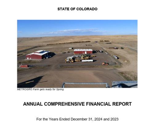 cover of 2024 financial report showing aerial view of METROGRO Farm