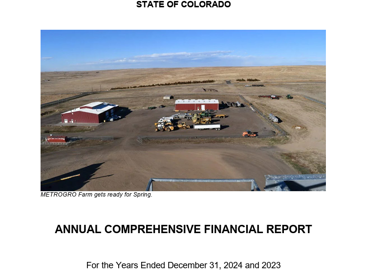 cover of 2024 financial report showing aerial view of METROGRO Farm
