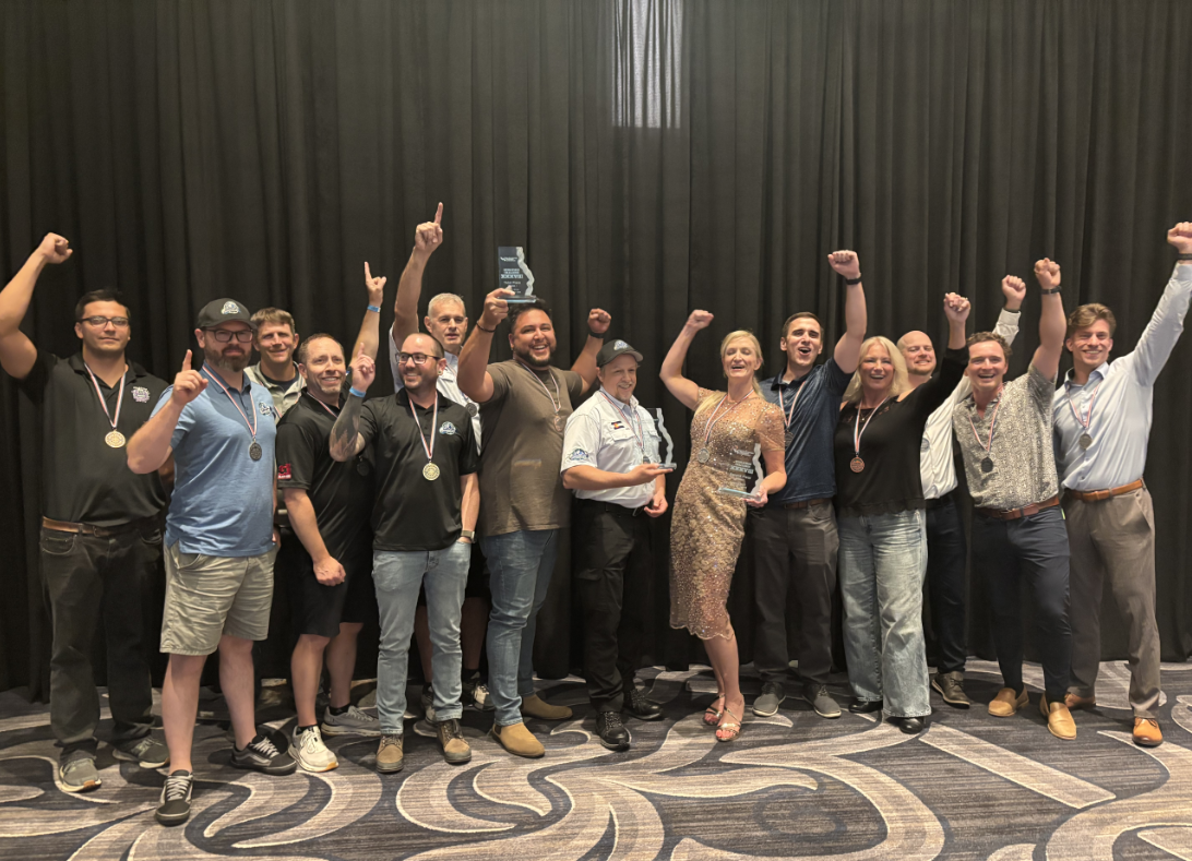 Members of Elevated Ops and Double Duty celebrate the All-Colorado finish at 2025 Ops Challenge